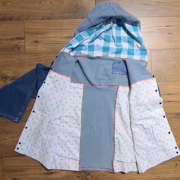 Handmade quilted denim jacket - Picture 3 of 5